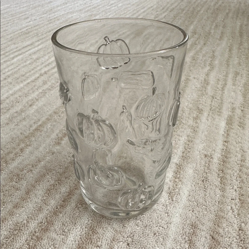 Like New Set of 4 Anthropologie AnthroHome Hayride Fall Pumpkin Gourd Glasses